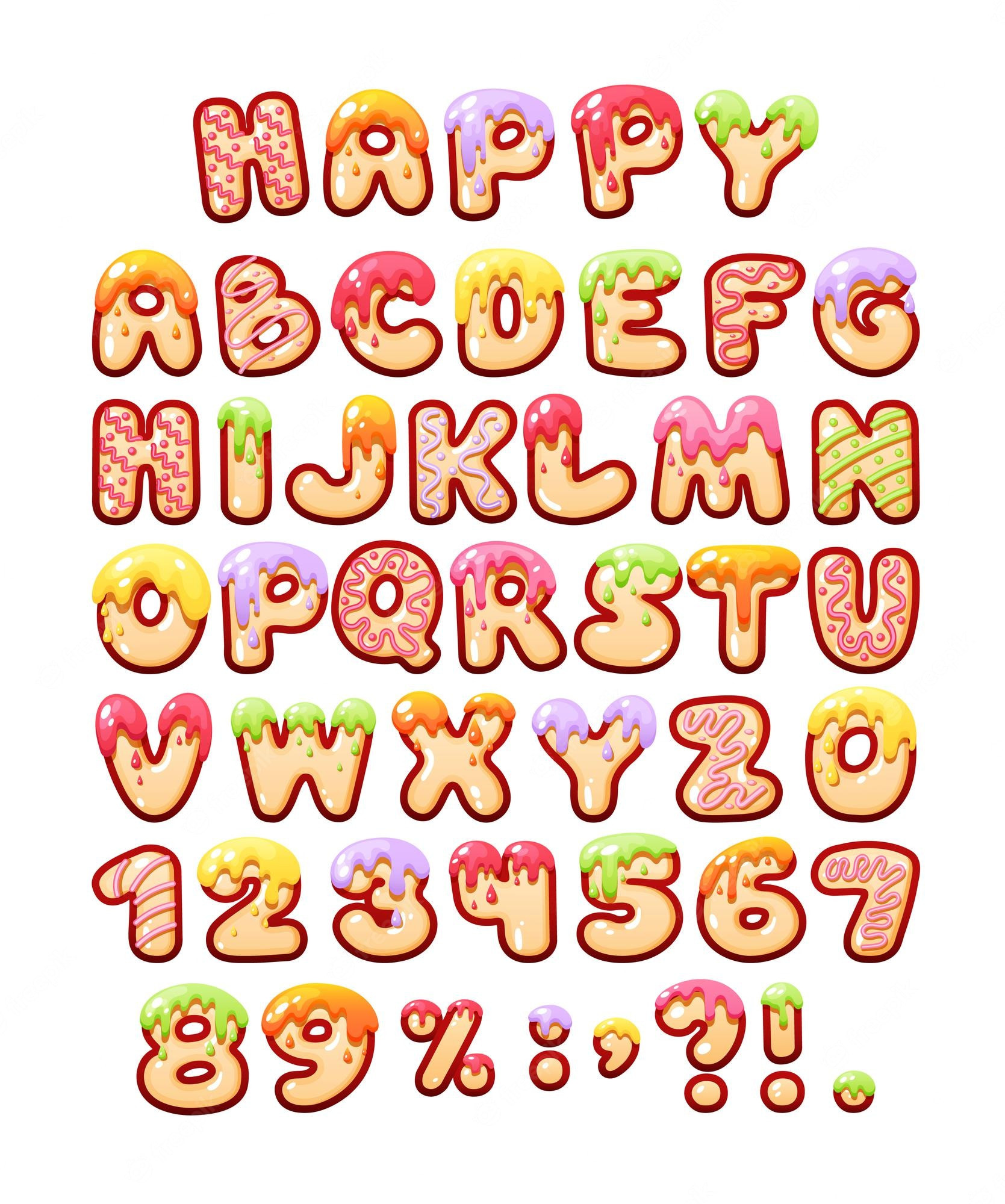 Premium Vector  Comic game sweet font kids letters bubble fonts