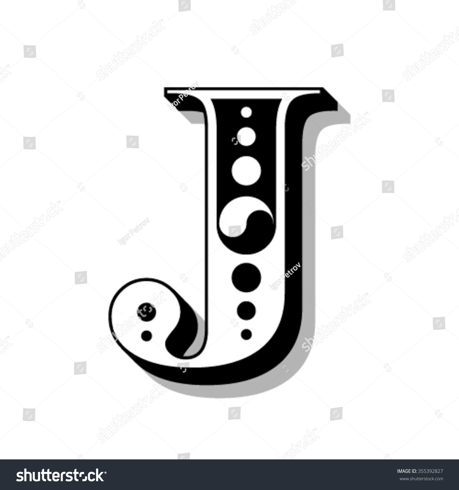 Classic Vintage Font Letter J Vector Stock Vector (Royalty Free