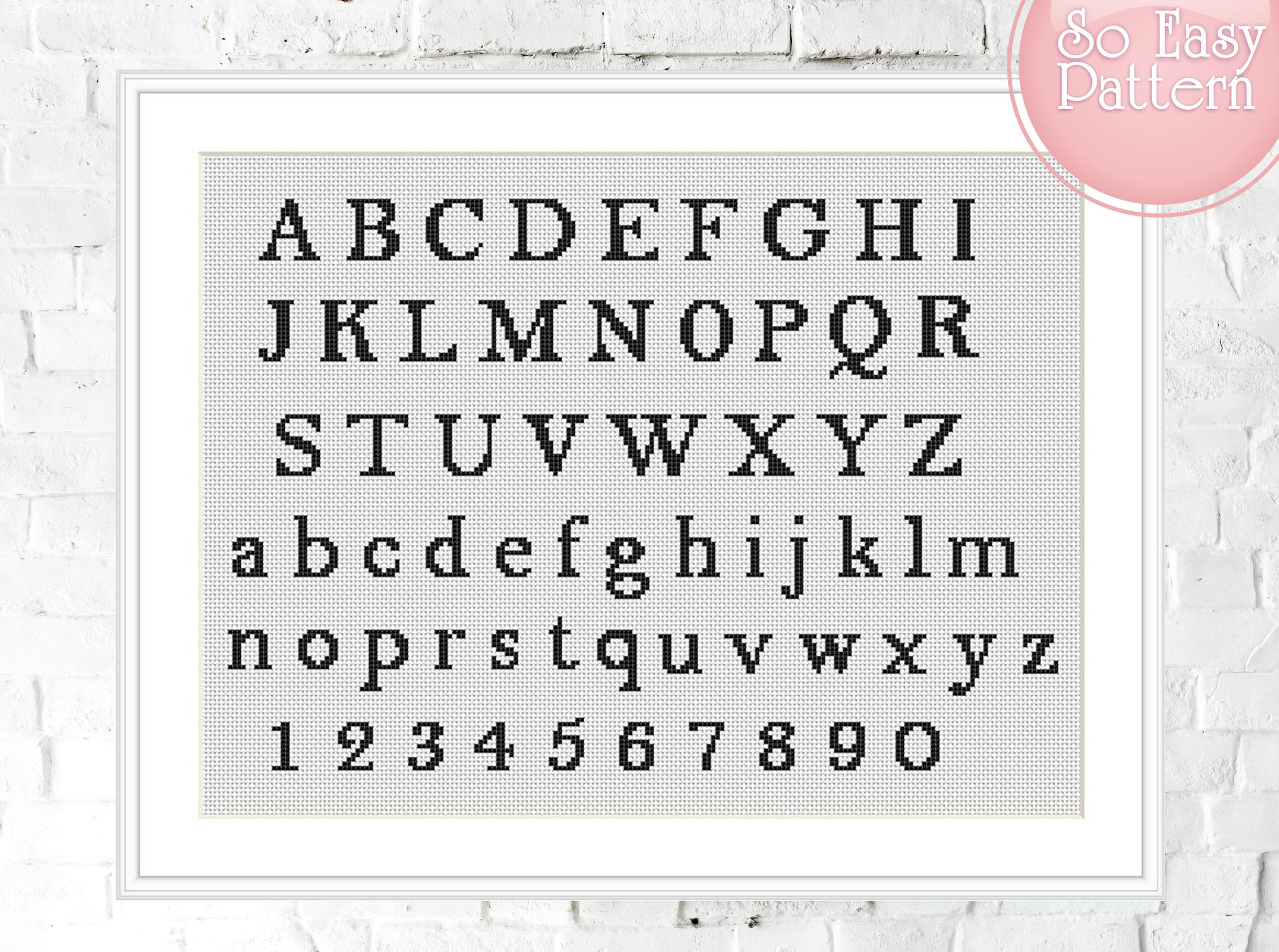 Cross stitch letters, Cross Stitch Alphabet pattern, Cross stitch font,  Modern cross stitch, DIY cross stitch PDF pattern embroidery