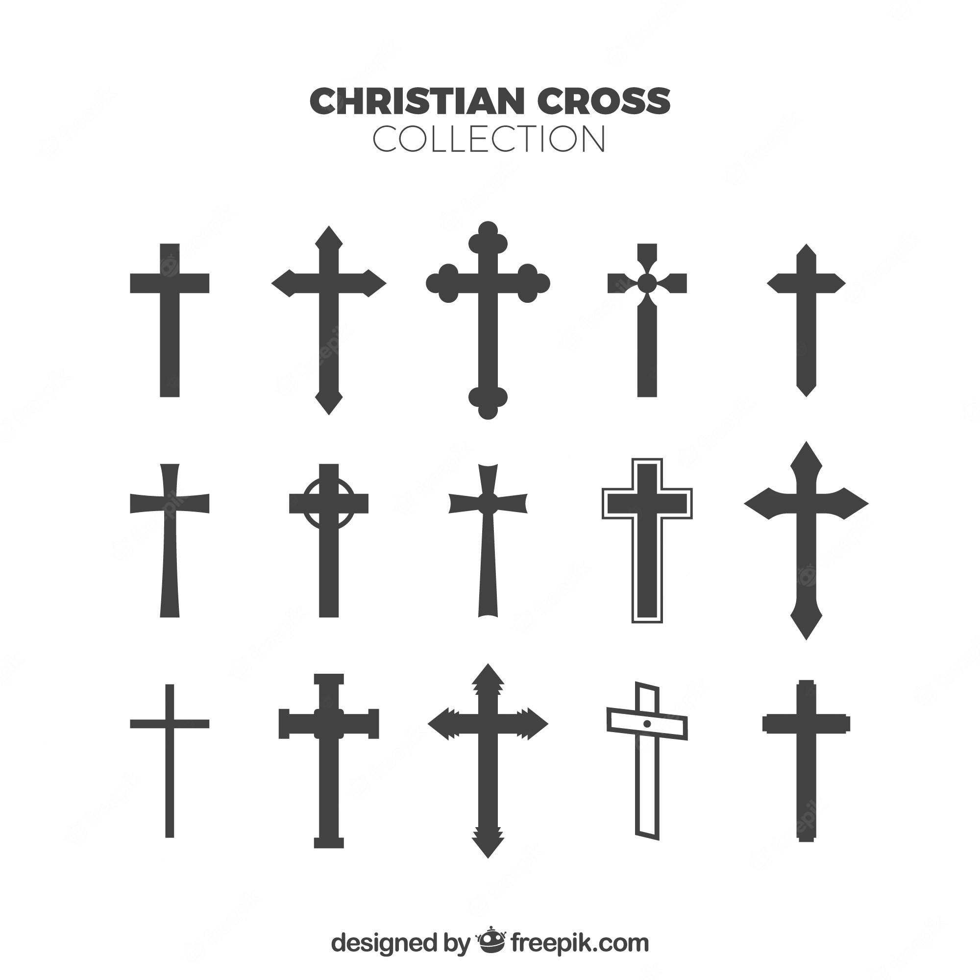 Free Vector  Silhouette christian cross collection