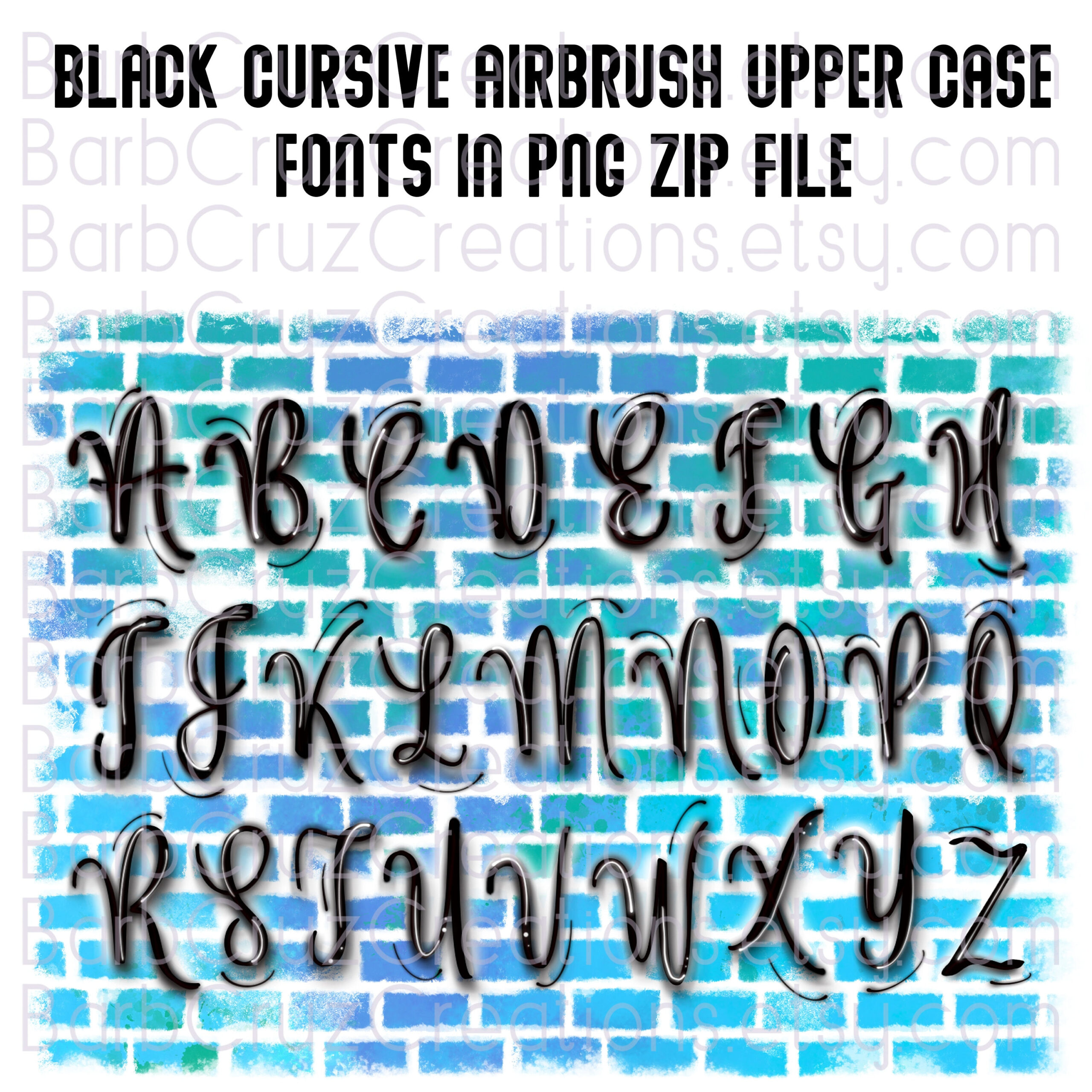 Graffiti Letters Cursive Airbrush Alphabet Airbrush Font - Etsy