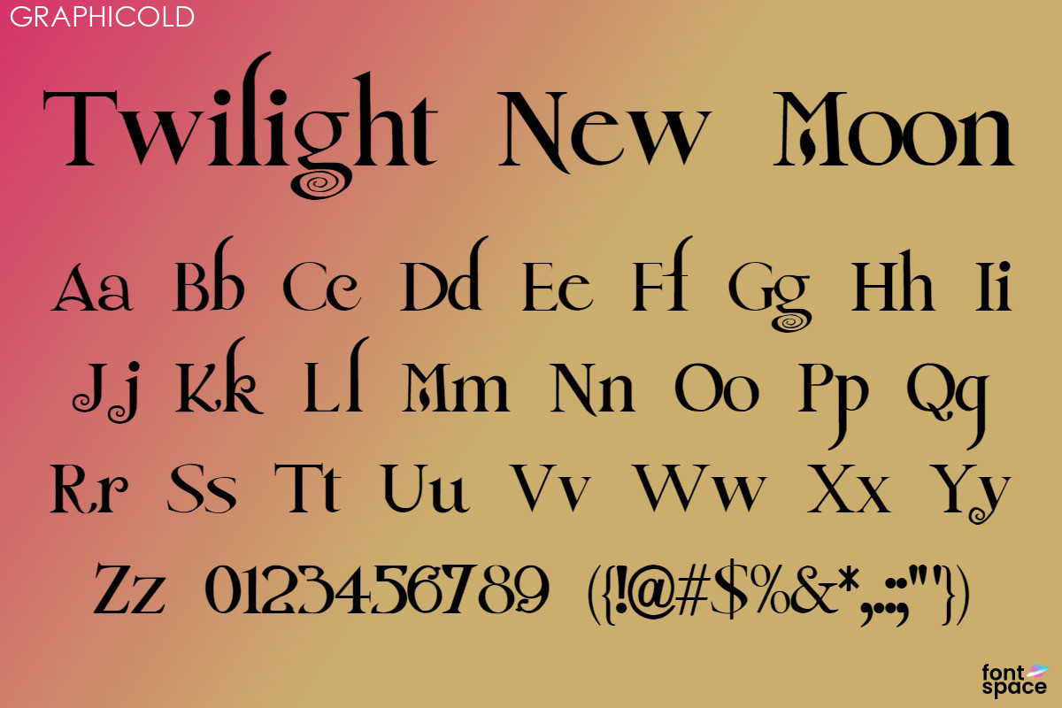 Twilight New Moon Font  Alphabet&Type ® Digital Typefaces  FontSpace