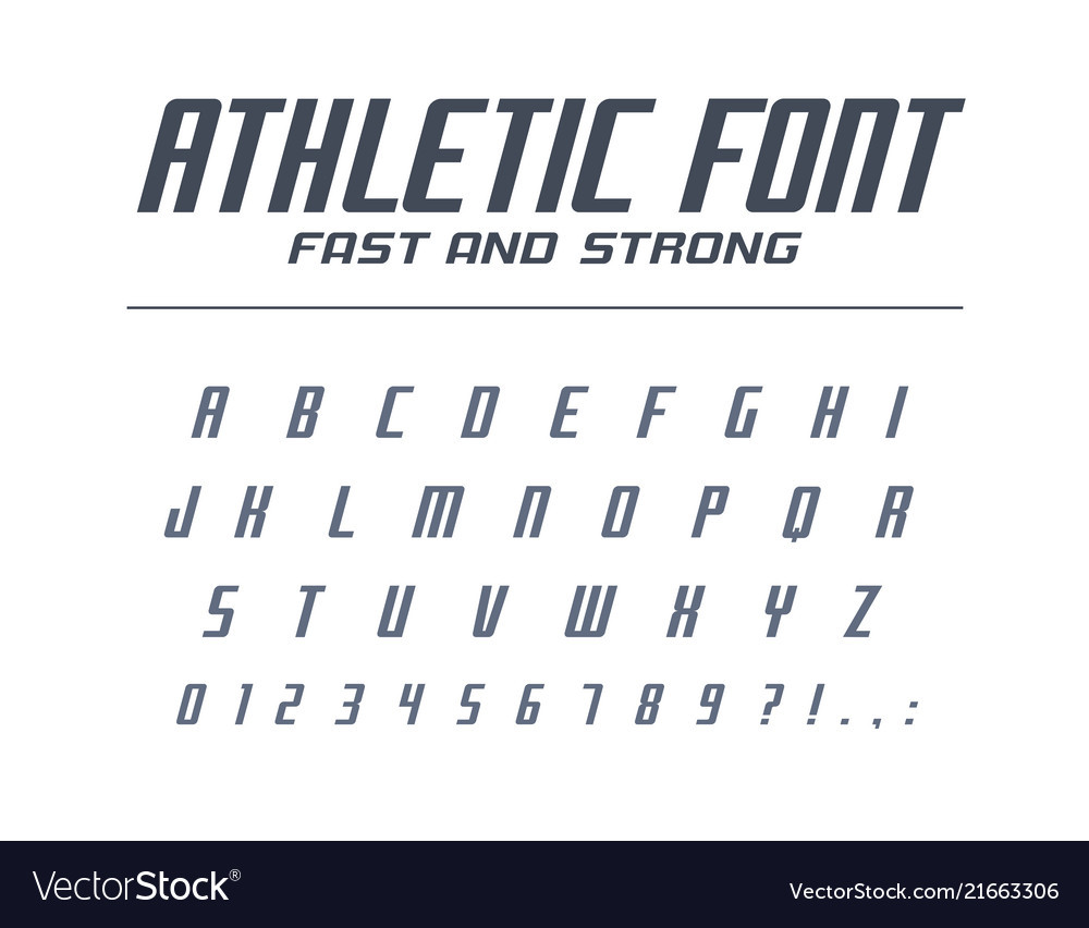 Athletic fast and strong universal font sport run Vector Image