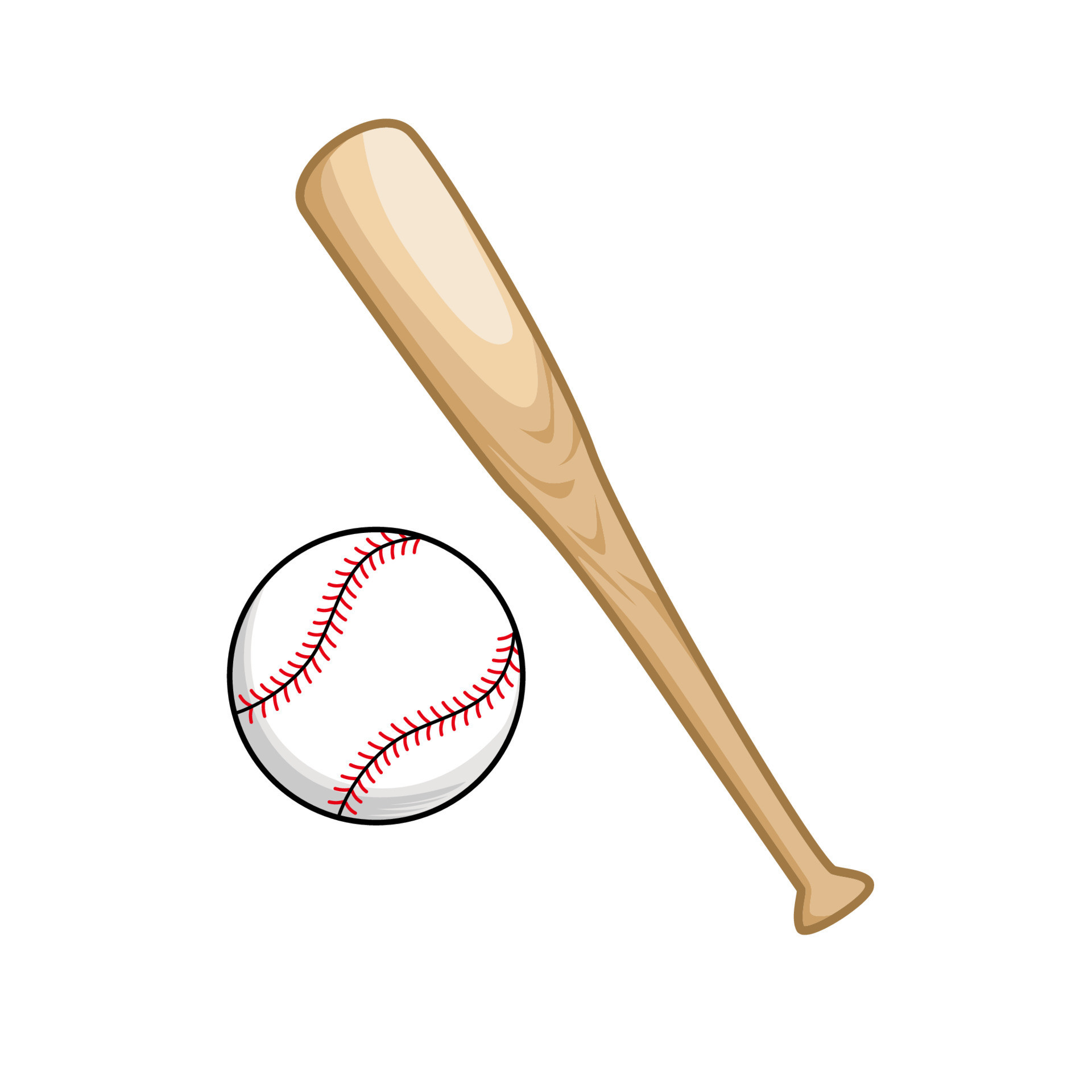 baseball bat vector illustration. bat and ball symbol