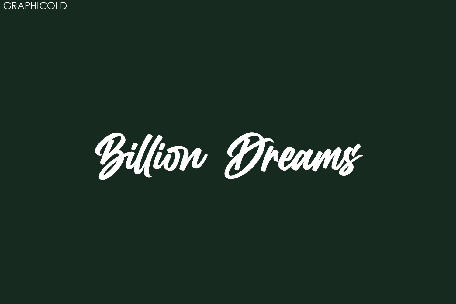 Billion Dreams  Fonts Shmonts
