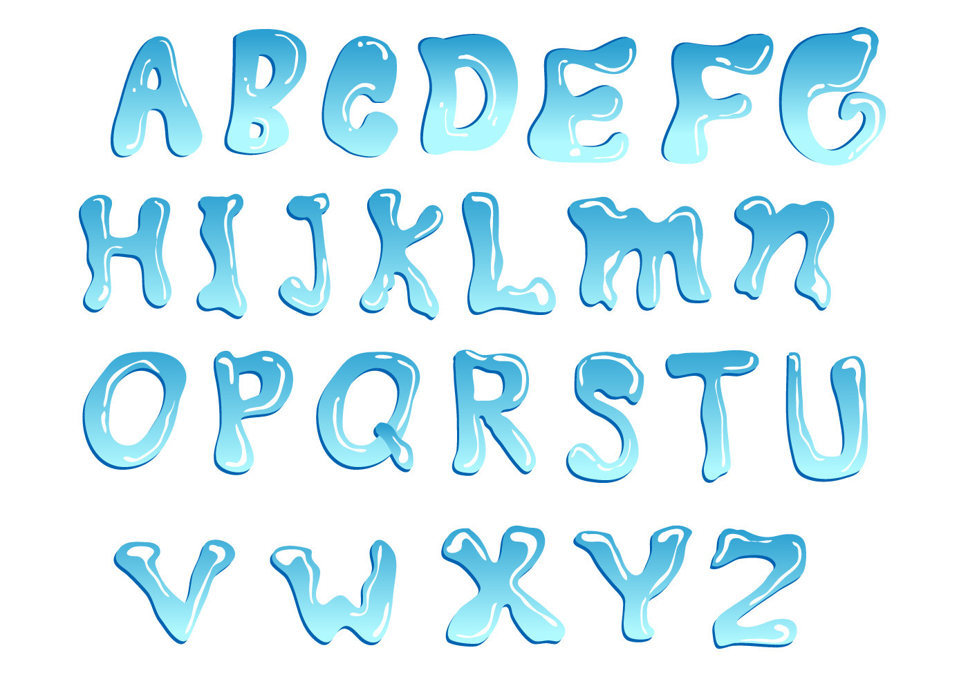 Blue Water Font Vector  Vector Art at Vecteezy