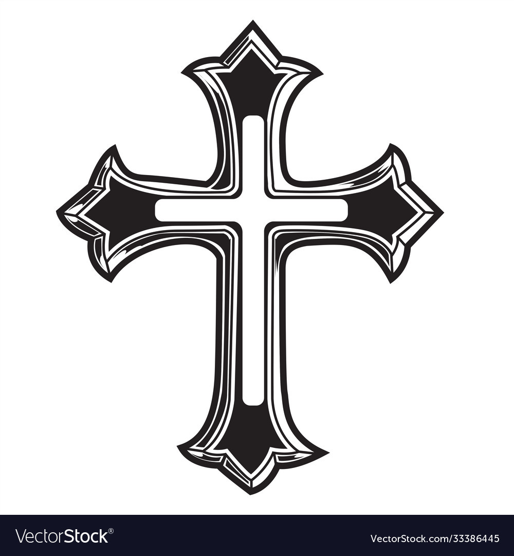 Christian cross wing drawing blak Royalty Free Vector Image Christian cross wing drawing blak Royalty Free Vector Image