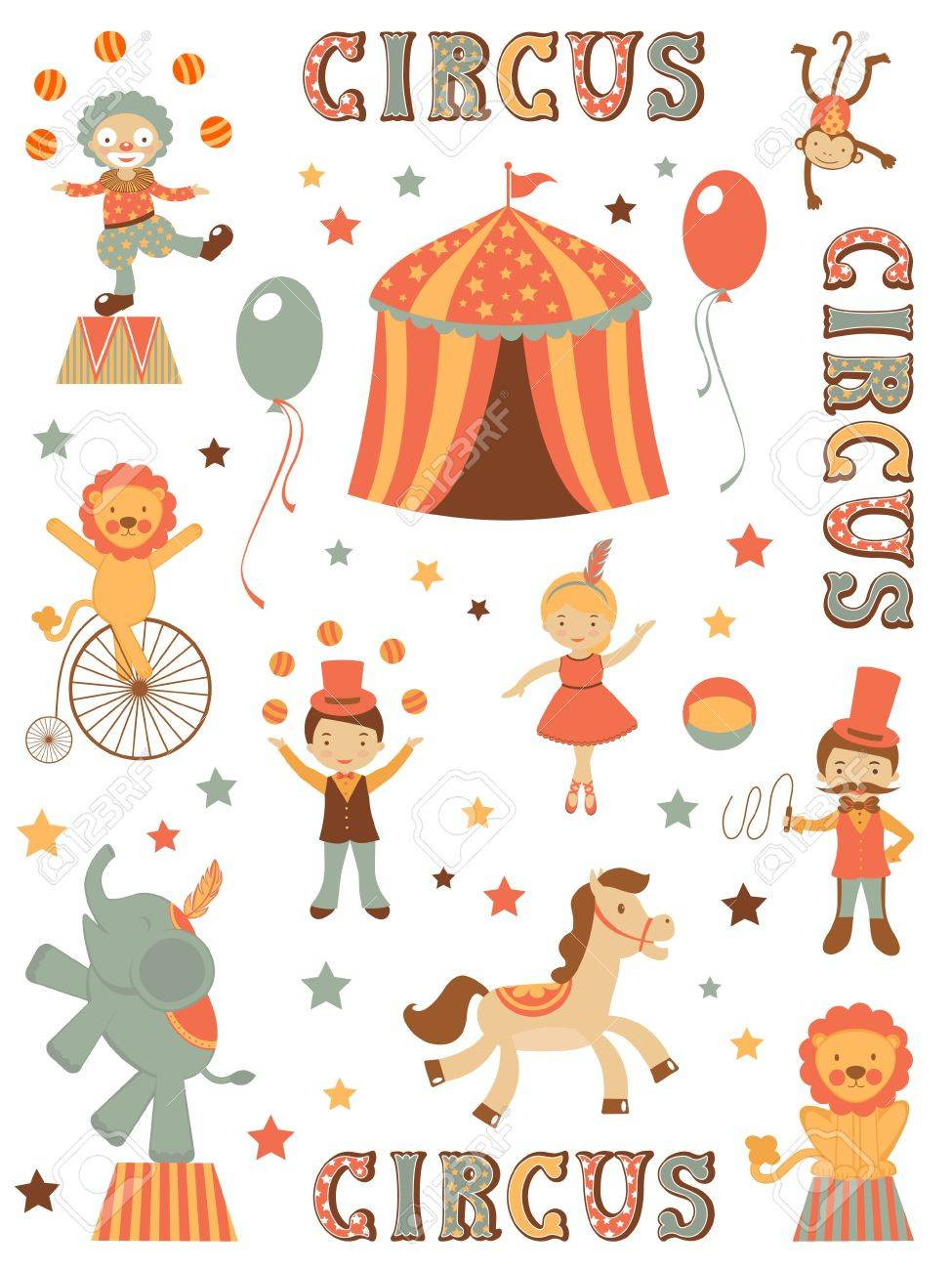 Cute Tent Circus Illustration Royalty Free SVG, Cliparts, Vectors