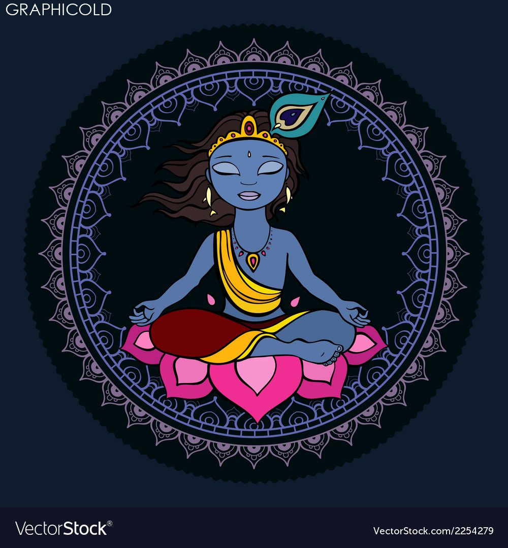 Hindu God Krishna Royalty Free Vector Image - VectorStock , #AFF
