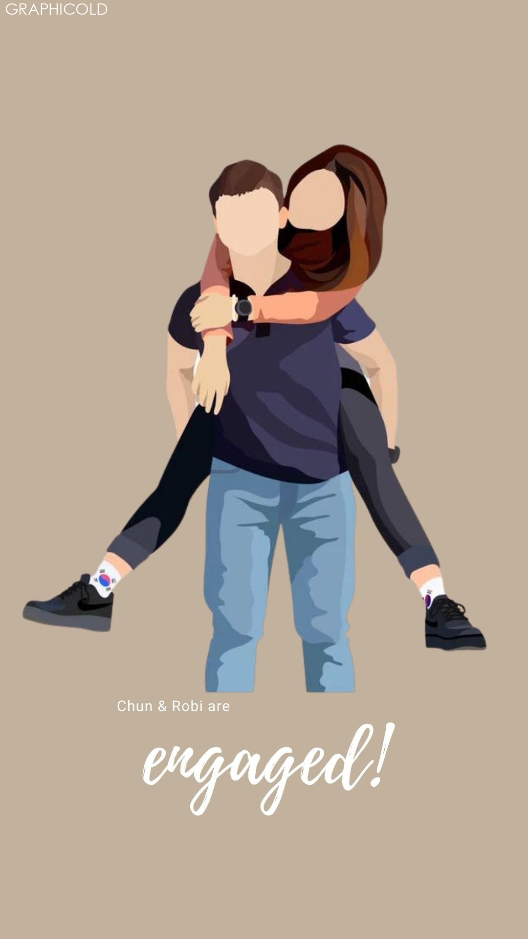 Minimalist Faceless Portrait Personalized Drawing Couple Friends Famil