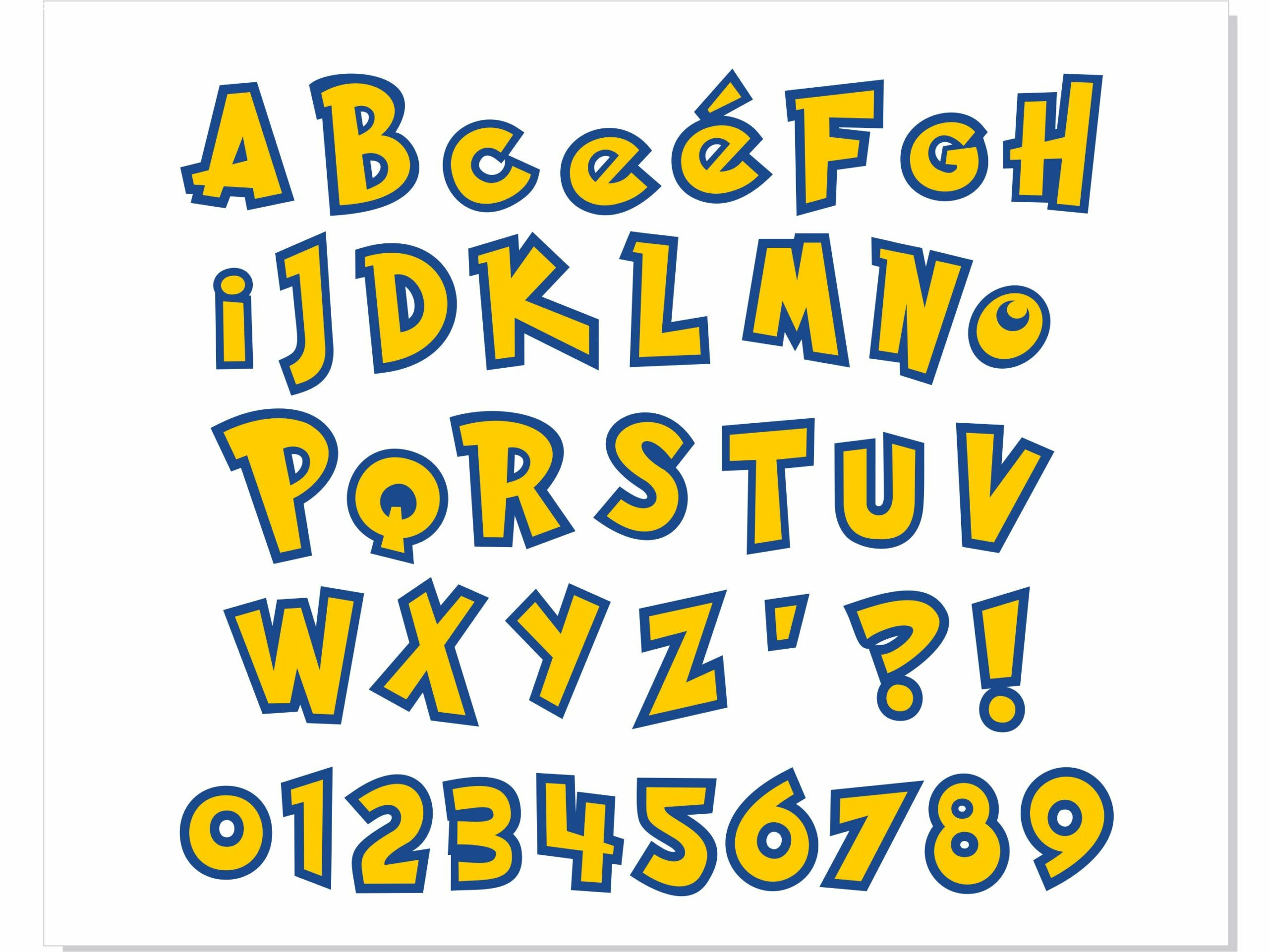 Pokemon Font SVG Layered Cricut  Baby Font SVG Cricut, Kids Font