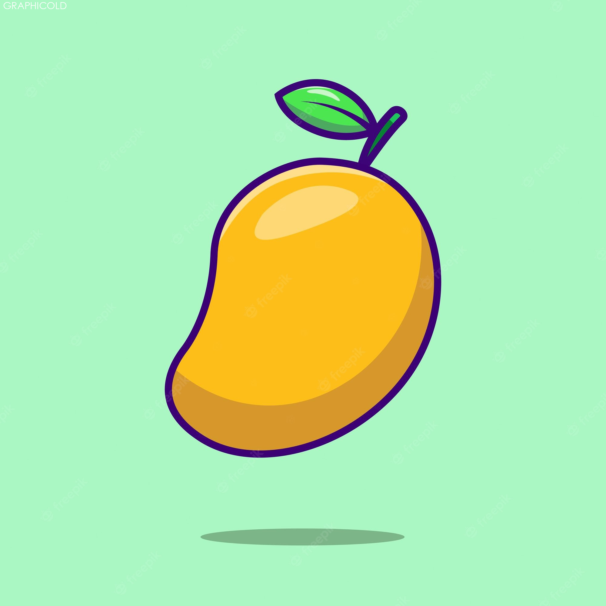 Premium Vector  Mango fruit cute cartoon flat vector icon