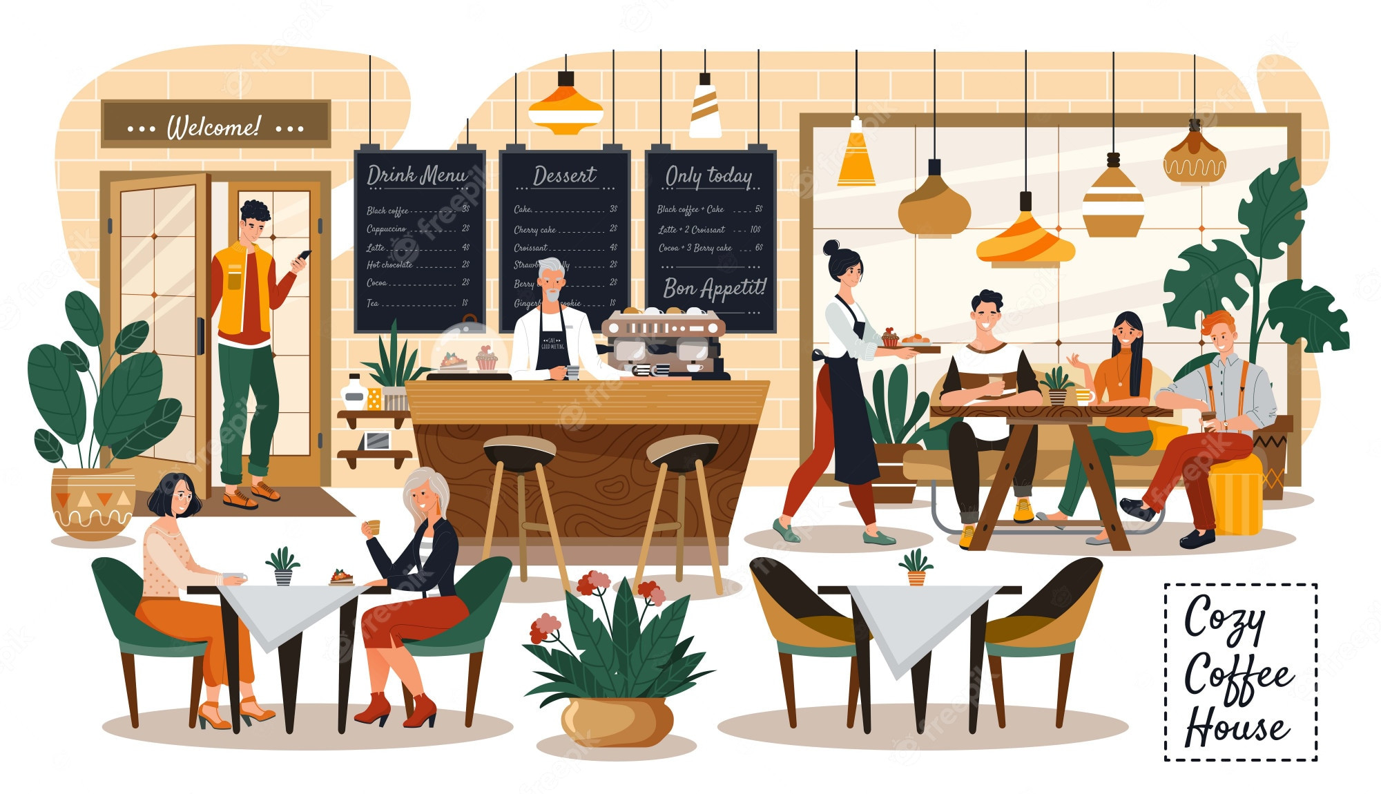 Restaurant Illustration Images - Free Download on Freepik