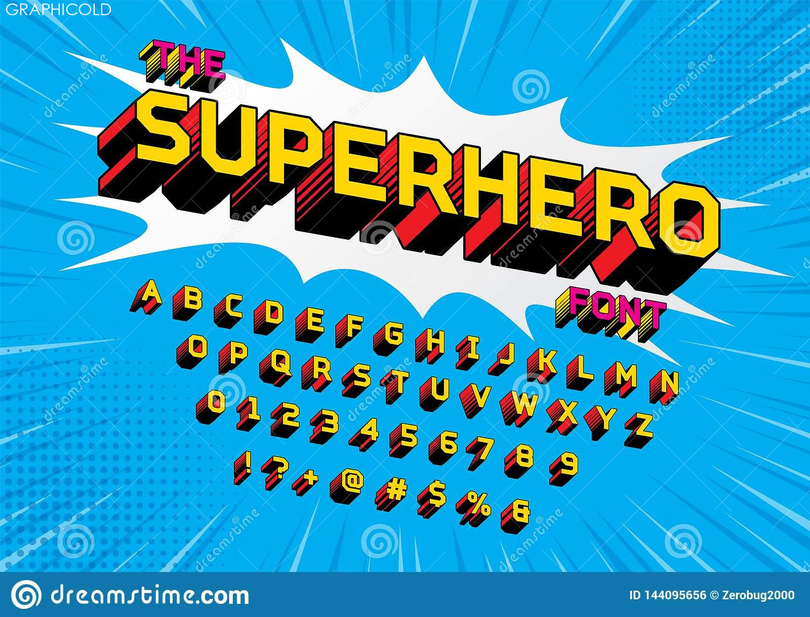 Superhero Comic Style Vector Font  Superhero font, Comic font