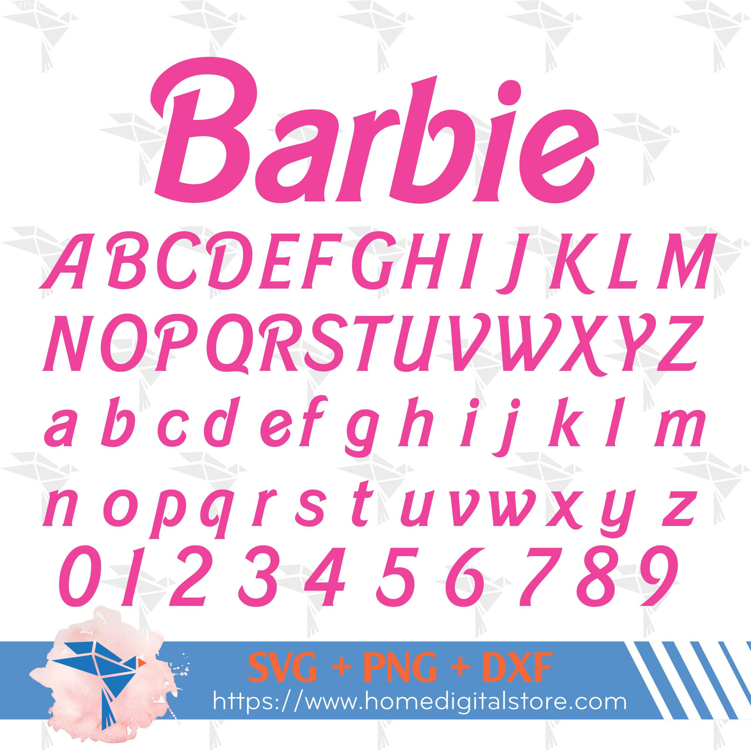 Barbie Font SVG, PNG, DXF Instant download files for Cricut Design Space,  Silhouette, Cutting, Printing, or more